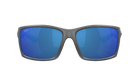 Matte Gray Costa sunglasses with blue lenses on a white background