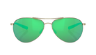 Costa Aviator sunglasses with green reflective lenses on a white background