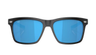Costa Sunglasses with blue lenses and black frame on a white background