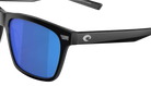 Costa Sunglasses with blue lenses and black frame on a white background
