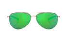 Costa Aviator sunglasses with green reflective lenses on a white background