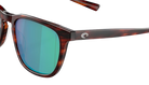 Costa Sunglasses with tortoiseshell frame and green lenses on a white background