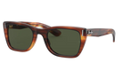 RayBan Sunglasses with tortoiseshell frame and dark lenses on a white background