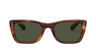 RayBan Sunglasses with tortoiseshell frame and dark lenses on a white background