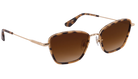 Krewe sunglasses with tortoiseshell frame and brown gradient lenses on a white background