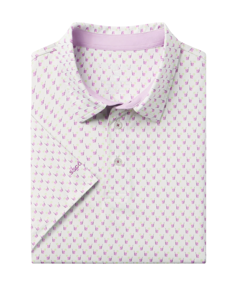 Folded Southern Shirt Co shirt with a subtle transfusion pattern on a white background