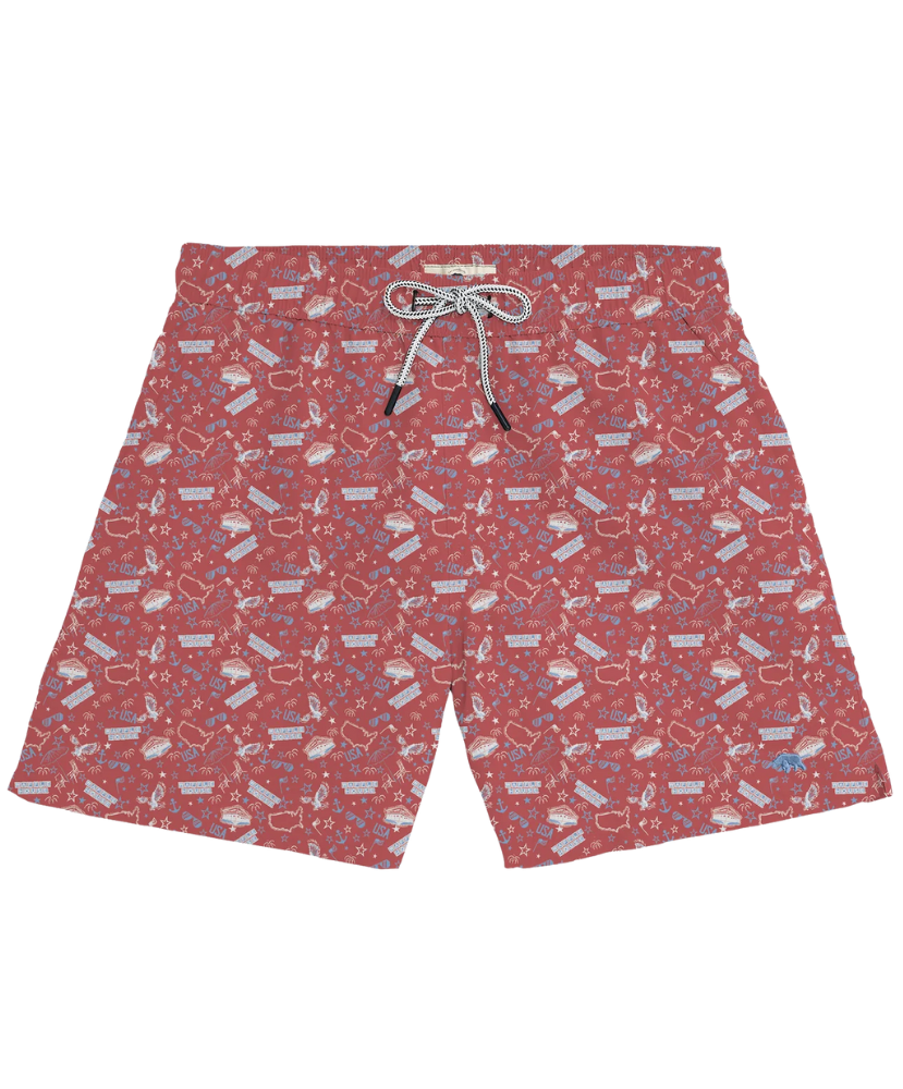Onward Reserve - Waffle House Patriotic Swim Trunks