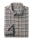 Plaid shirt with button details on a white background