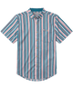 USA striped pattern on a short sleeve button down. Stars and stripes patterned button down shirt