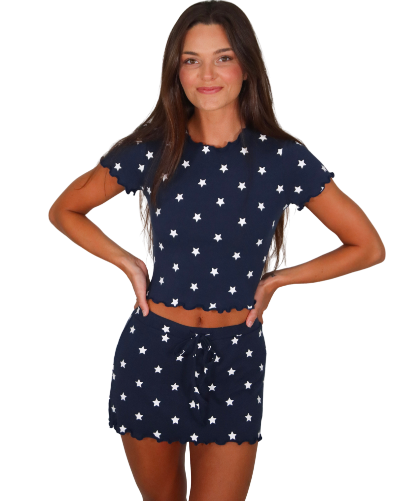 Star Printed Skort Set
