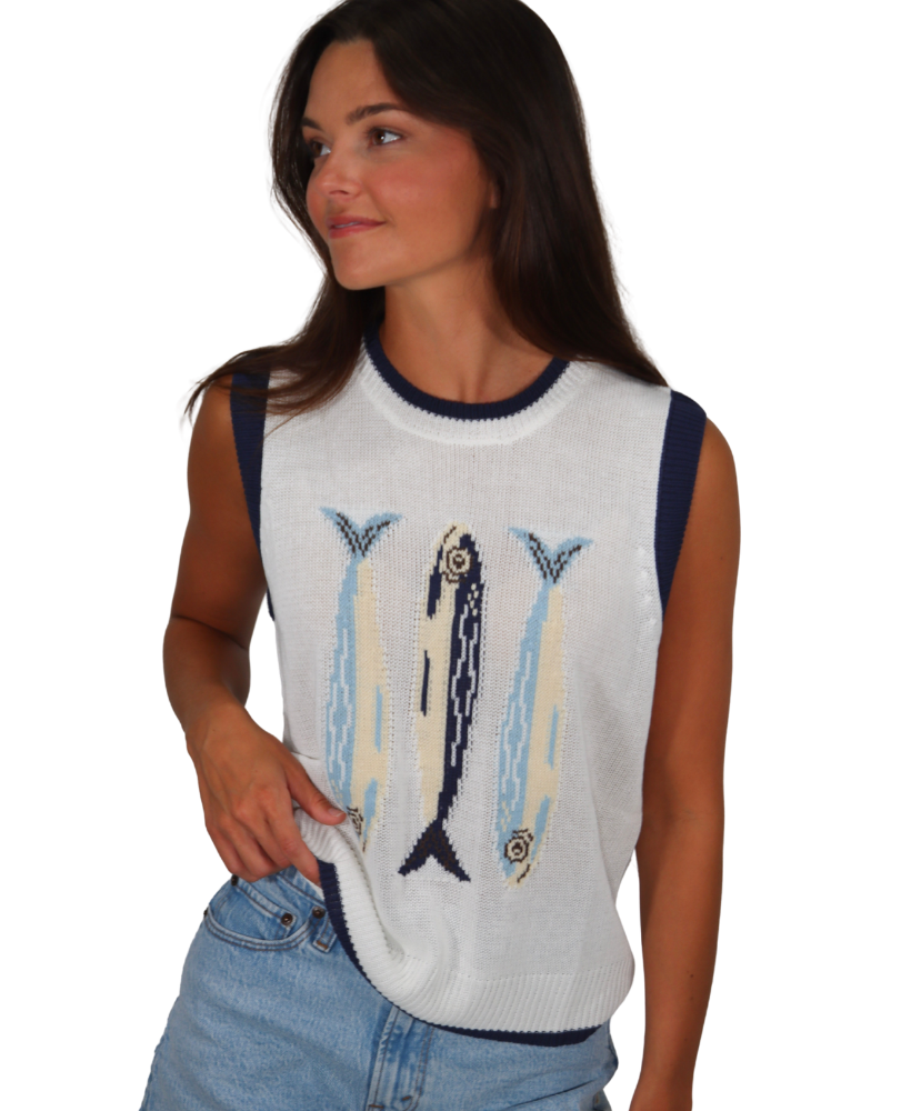 Sardine Graphic Sweater Vest