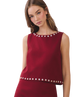 Stud Trim Detail Sleeveless Crop Top
