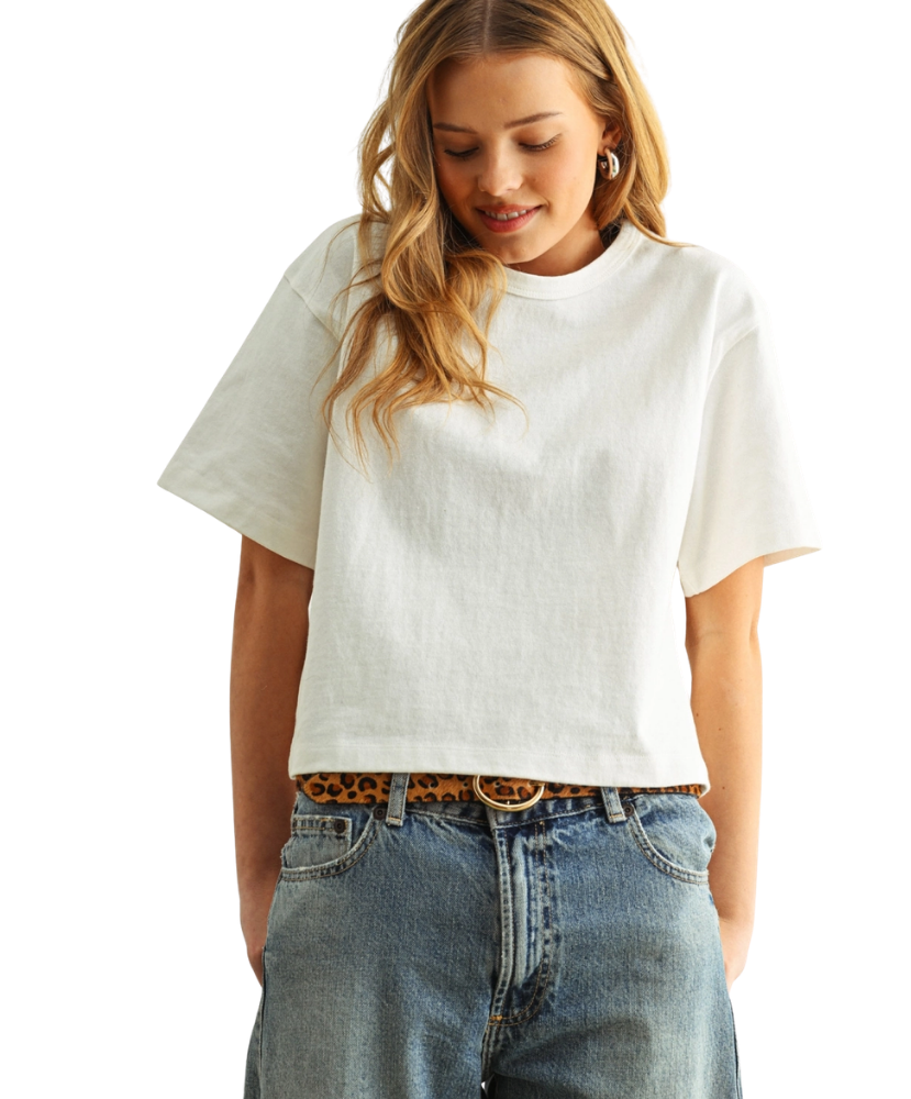Linen Knitted Short Sleeve Top