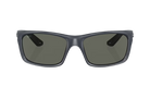 Costa Sunglasses with polarized gray lenses and midnight bkue frame on a white background