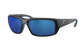 COSTA Sunglasses with blue lenses and black frame on a white background FANTAIL