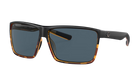 Costa Sunglasses with tortoiseshell frame and gray lenses on a white background