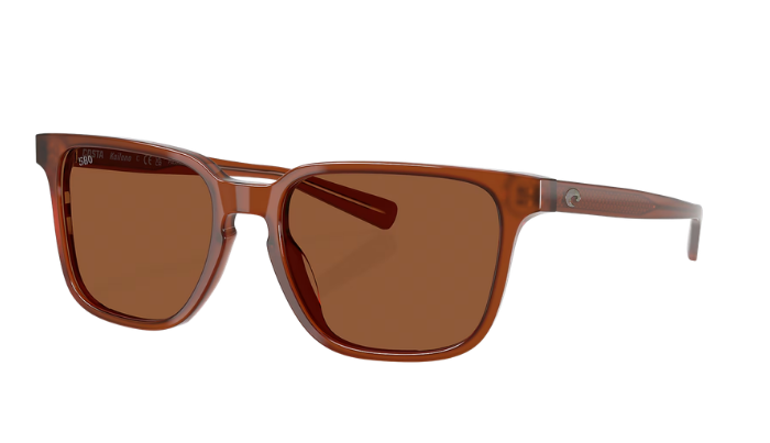 Brown Costa sunglasses with Copper polarized lenses white background
