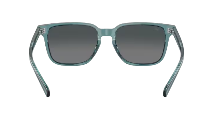 Teal crystal Costa sunglasses with a gray gradient polarized lens on a white background