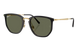 RayBan Sunglasses with black frame and green lenses on a white background