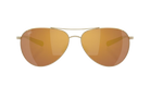 Costa Aviator sunglasses with gold frame and gold mirror lenses on a white background