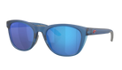 Blue Costa sunglasses with polarized blue mirror lenses a clear background