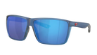 Blue Costa sunglasses with a blue reflective lens on a white background
