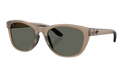 Costa Sunglasses with a smoke grey frame and polarized gray lenses on a white background