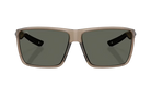 Costa Sunglasses with a transparent matte brown frame and gray lenses on a white background