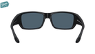 Black Costa Youth wraparound Sunglasses with gray lenses.