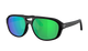 Black Costa Sunglasses with green mirror lenses. Street Heat
