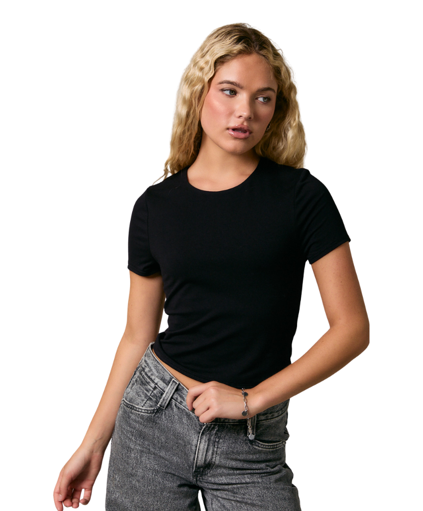 Britt Double Lined Short Sleeve Baby Tee