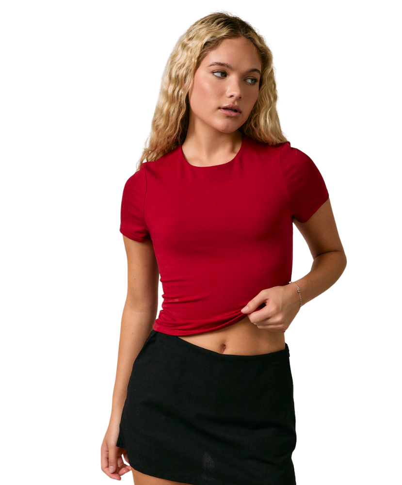 Britt Double Lined Short Sleeve Baby Tee