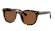 Tortoise Costa sunglasses with polarized copper lenses on a white background