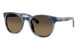 Costa Sunglasses with blue frame and brown polarized lenses on a white background