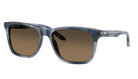 Costa Sunglasses with blue frame and brown polarized lenses on a white background