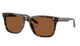 Sunglasses with tortoiseshell frame and brown lenses on a white background