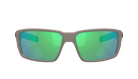 Costa Sunglasses with green polarized lenses and a matte olive frame on a white background