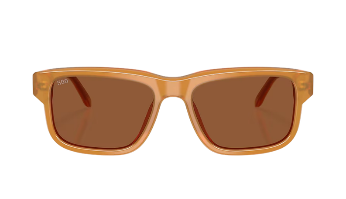 Sunglasses with brown lenses and frame on a white background