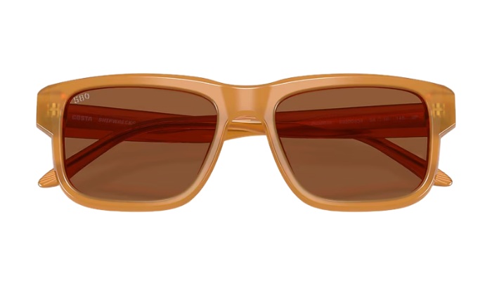 Brown sunglasses with a white background