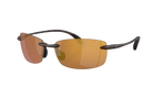 Costa Sunglasses with gold polarized lenses and tortoise frame on a white background