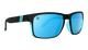 Blenders Sunglasses with black frame and blue lenses on a white background
