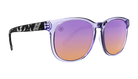 Blenders Sunglasses with purple and pink gradient lenses on a white background