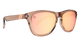 Blenders Sunglasses with rose gold frame and pink-tinted lenses on a white background