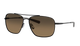 Costa Sunglasses with polarized brown gradient lenses and a black frame on a white background