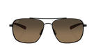 Costa Sunglasses with polarized brown gradient lenses and a black frame on a white background
