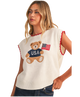 USA Flag Teddybear Sweater Vest Top