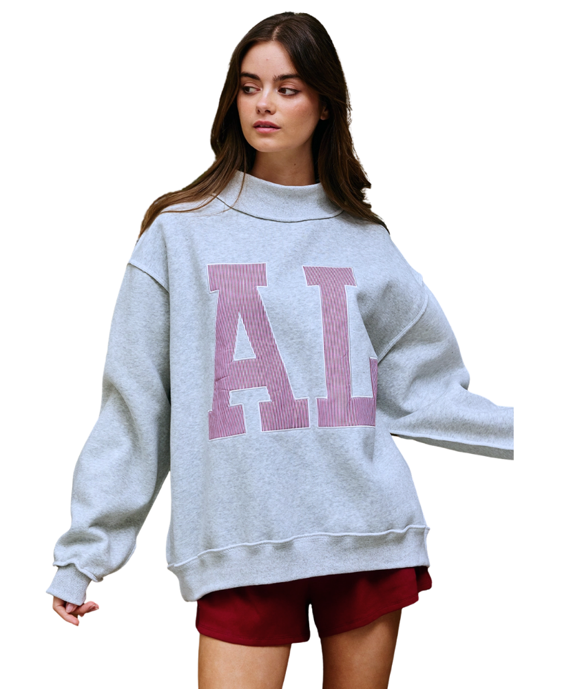 AL Embroidered Mockneck Sweatshirt