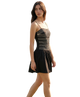 Liv Cutout Trim Detail Smocked Back Mini Dress