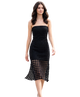 Lou Strapless Circle Lace Fringe Midi Dress