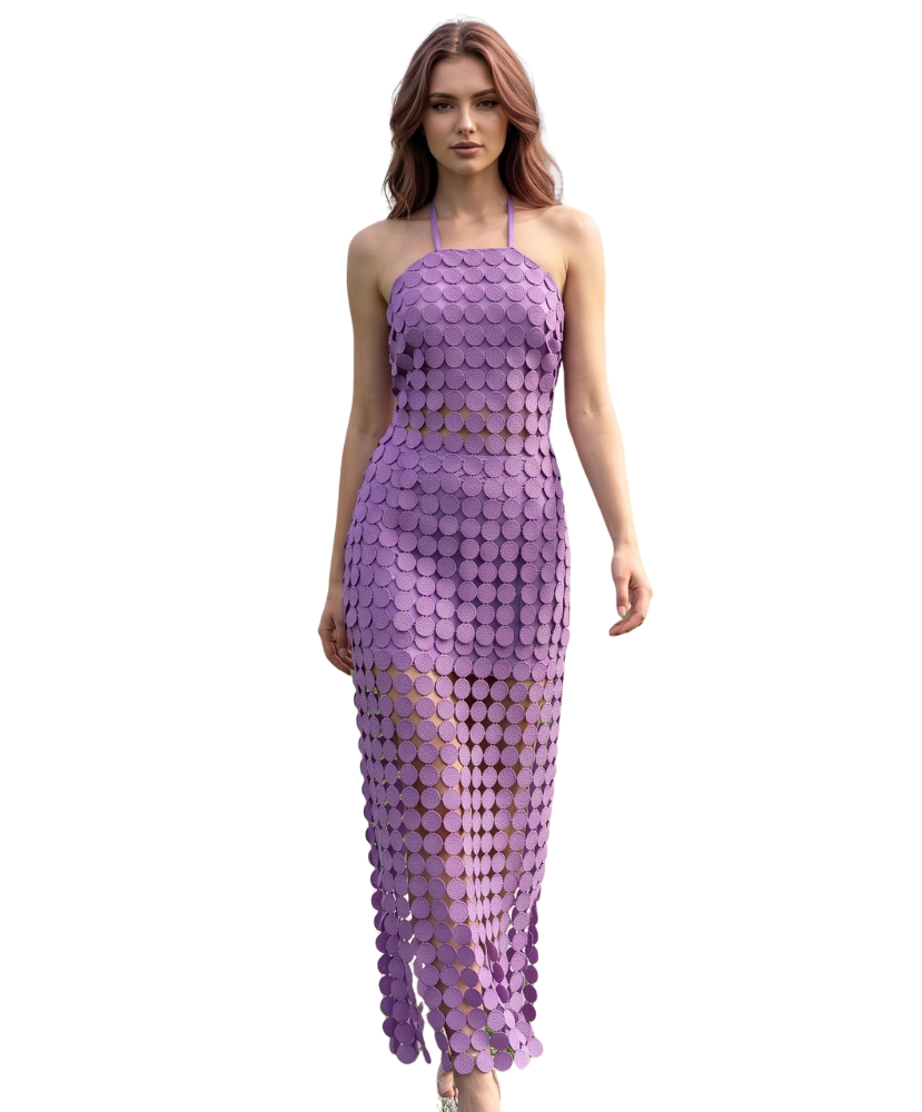 Hannah Lace Fring Halter Set